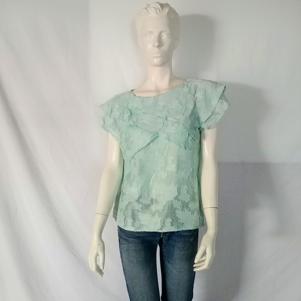 Wren Bib Front Embroidered Silk Top